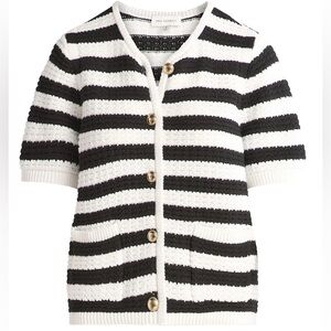 Black and White Striped Crochet Cardigan - Never Been Worn!